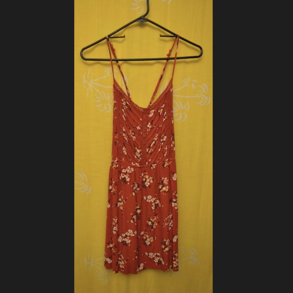 Forever 21 Mini Maroon Spaghetti Strap Dress
